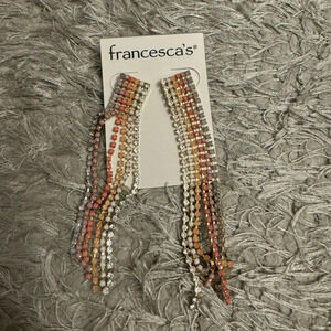 Pink Ombré Rhinestone Dangle Earrings!